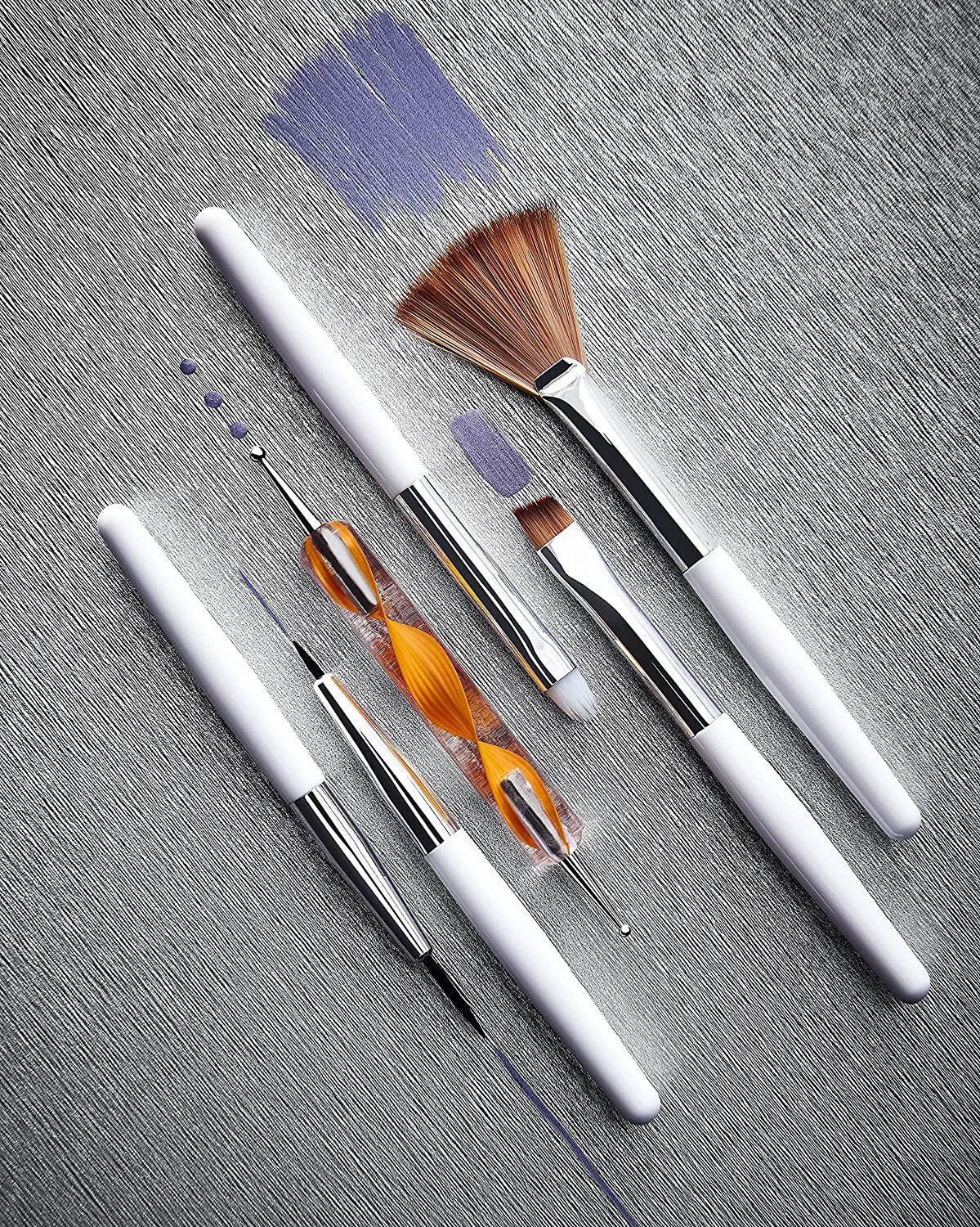 Sally Hansen Nail Salon Pro Tool Kit, 0.32 Oz, Nail Art Tools, Nail Dotting Tool, Easy to Use, Detailer Brush, Stripping Brush, Marbling and Dotting Tool - Image 5